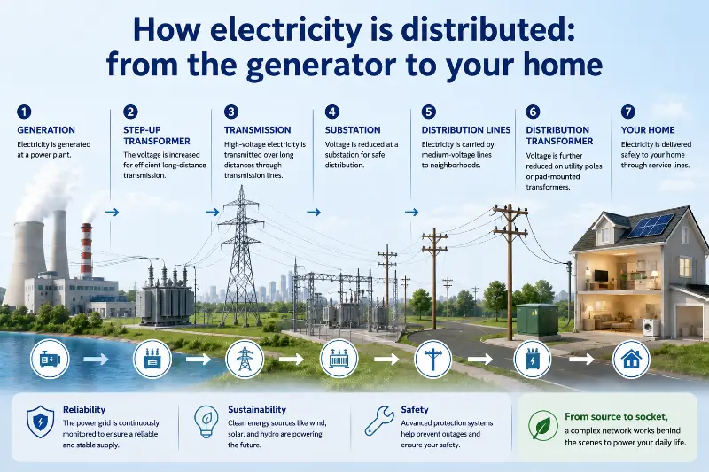 Hoe elektriciteit wordt gedistribueerd: van de generator naar uw huis? Hoe elektriciteit wordt gedistribueerd: van de generator naar uw huis?