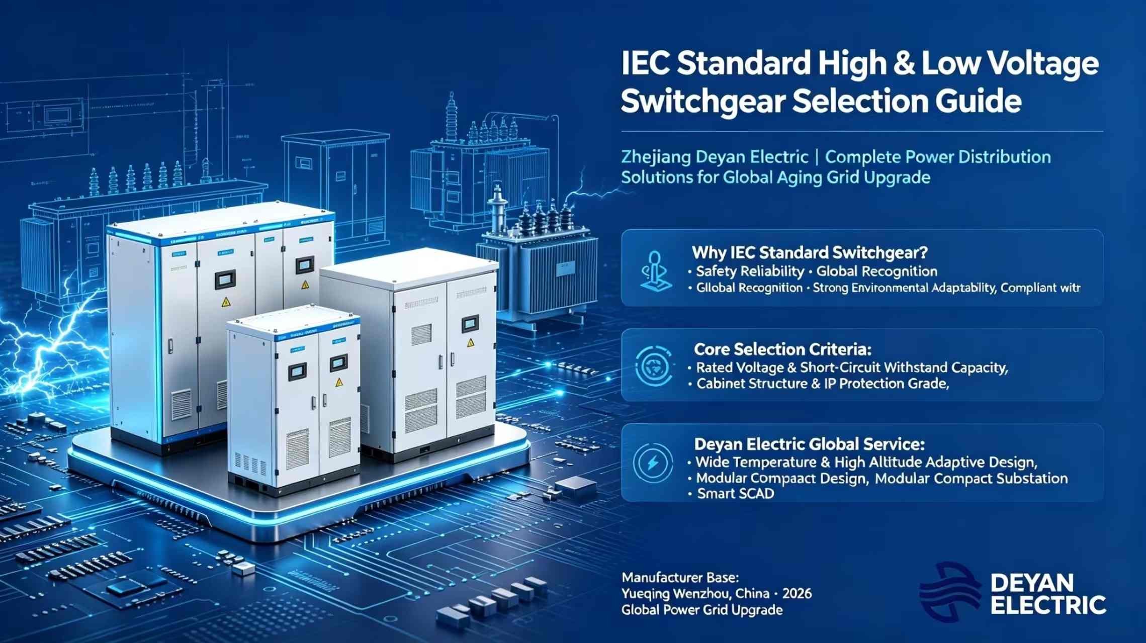 Selectiegids voor hoog- en laagspanningsschakelaars volgens IEC-standaard: Zhejiang Deyan Electric – complete stroomdistributieoplossingen voor het upgraden van verouderende elektriciteitsnetten wereldwijd